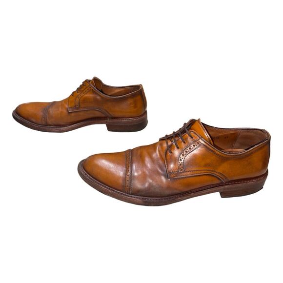 ANTONIO MAURIZI Tan Antique Leather Cap Toe Oxford Shoes  Size: EU 43 US 10 main image 10
